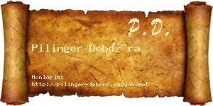 Pilinger Debóra névjegykártya